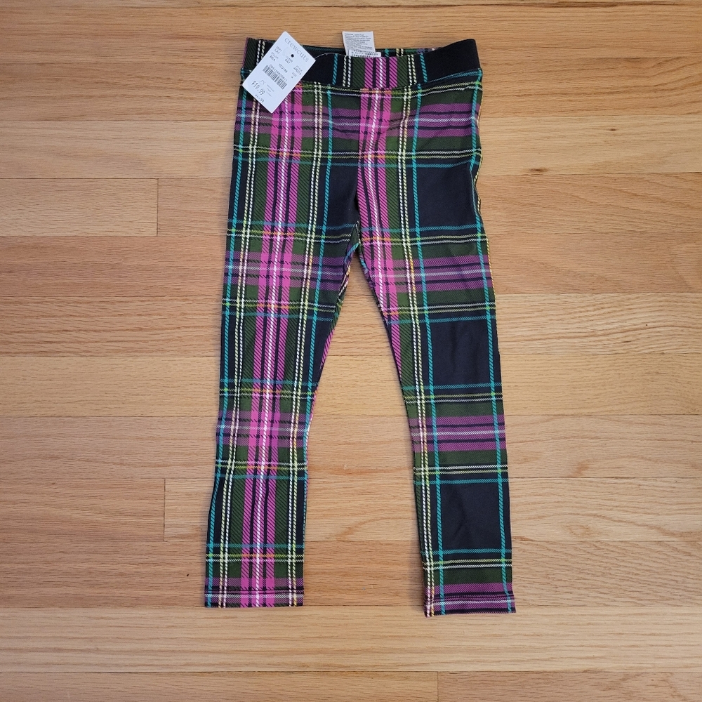 NWT J. Crew Crewcuts leggings in pink Tartan Size 4